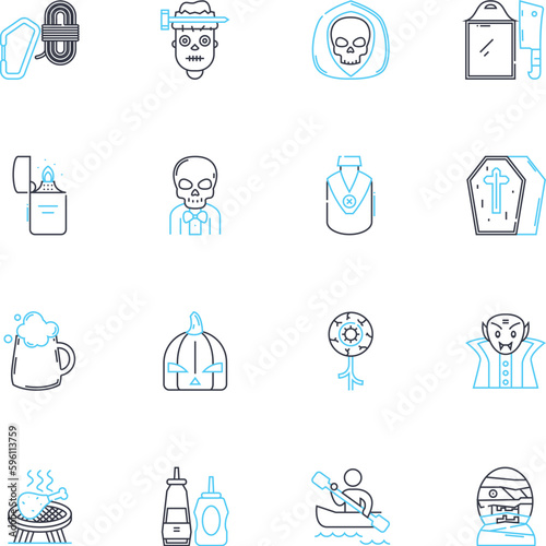 Affair linear icons set. Infidelity, Betrayal, Adultery, Infatuation, Deception, Scandal, Secret line vector and concept signs. Seduction,Lust,Passion outline illustrations Generative AI