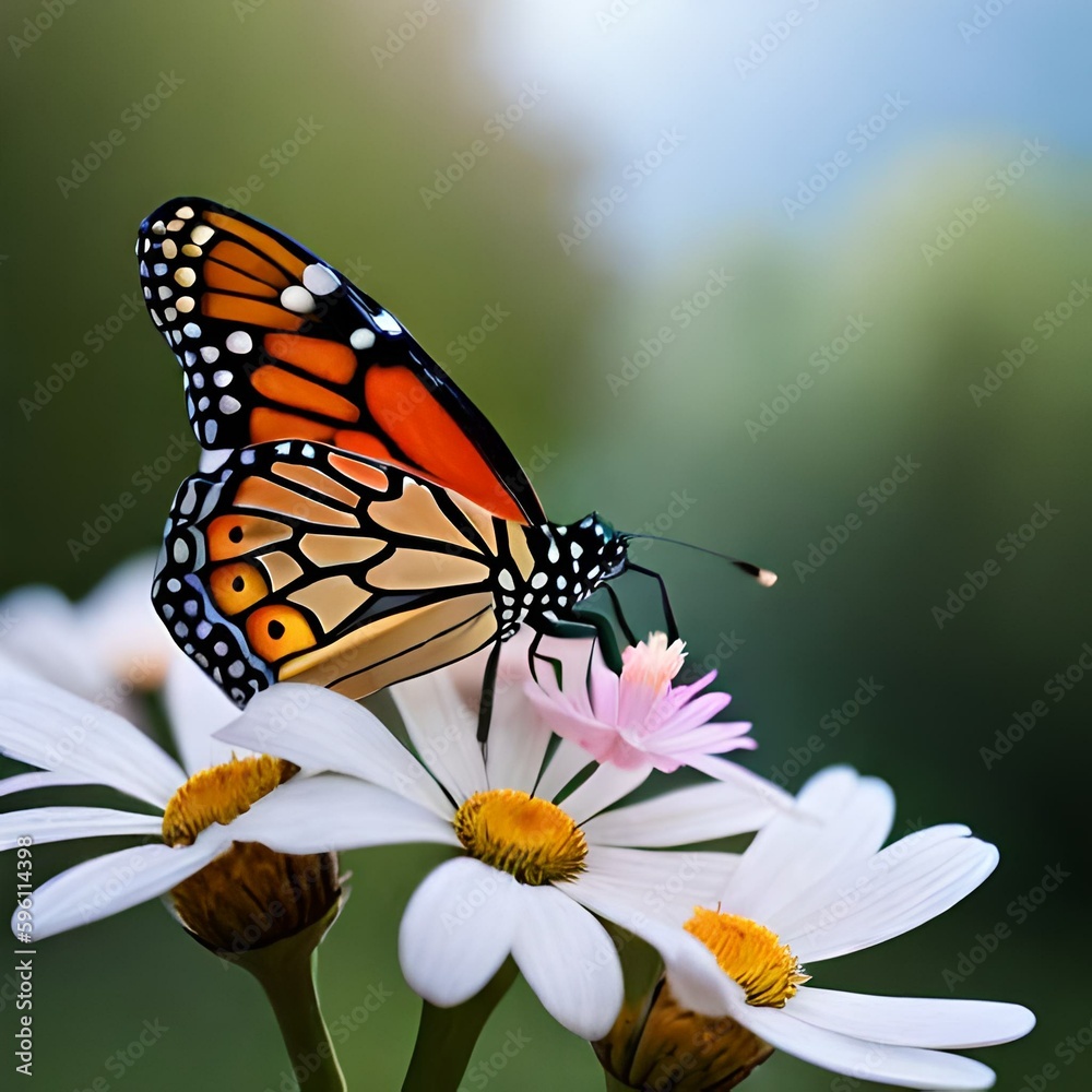 butterfly on a flower created in artificial intelligence butterfly on a flower created in artificial intelligence