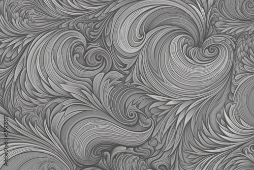 gray and white swirling wallpaper pattern. Generative AI