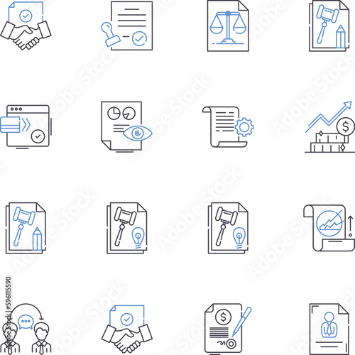Recruitment unit line icons collection. Hiring, Talent, Recruitment, Sourcing, Screening, Interviews, Headhunting vector and linear illustration. Job,Prospective,Career outline signs set
