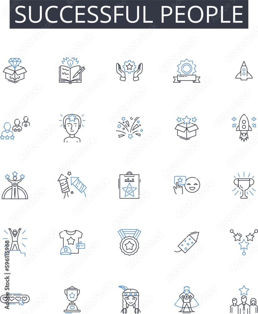 Successful people line icons collection. Reflection, Diary, Memoir, Recollection, Memory, Emotions, Thoughts vector and linear illustration. Introspection,Self-exploration,Insight outline signs set