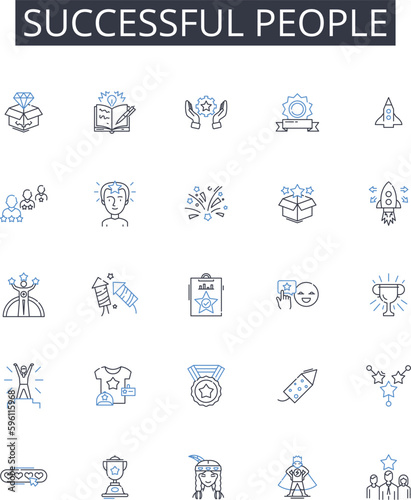 Successful people line icons collection. Reflection, Diary, Memoir, Recollection, Memory, Emotions, Thoughts vector and linear illustration. Introspection,Self-exploration,Insight outline signs set