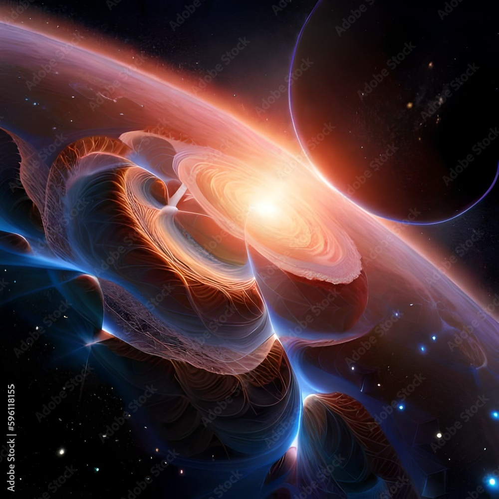 Obraz premium fractal, light, space, spiral