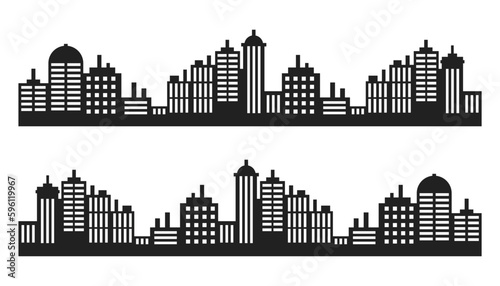 Silhouette of city. Urban city landscape. 