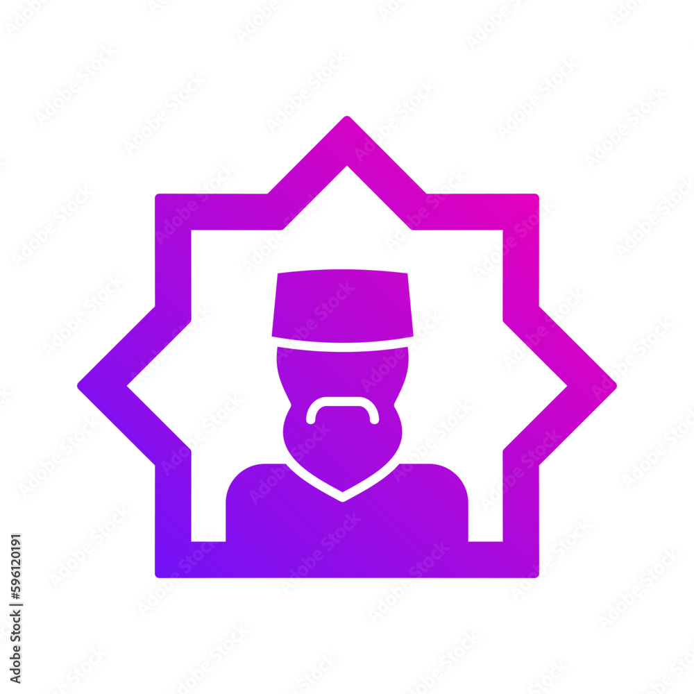 man muslim avatar islamic gradient icon button vector illustration man muslim avatar islamic gradient icon button vector illustration