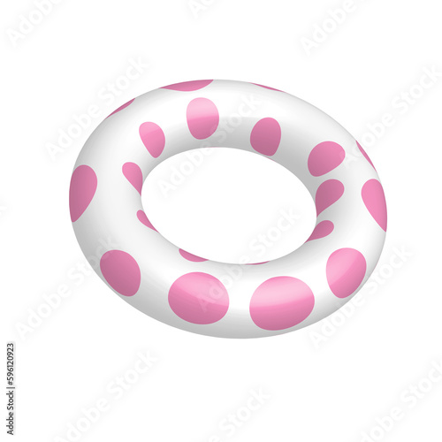 Colorful inflatable swim ring on transparent background, Rubber swimming ring, sea fun and security