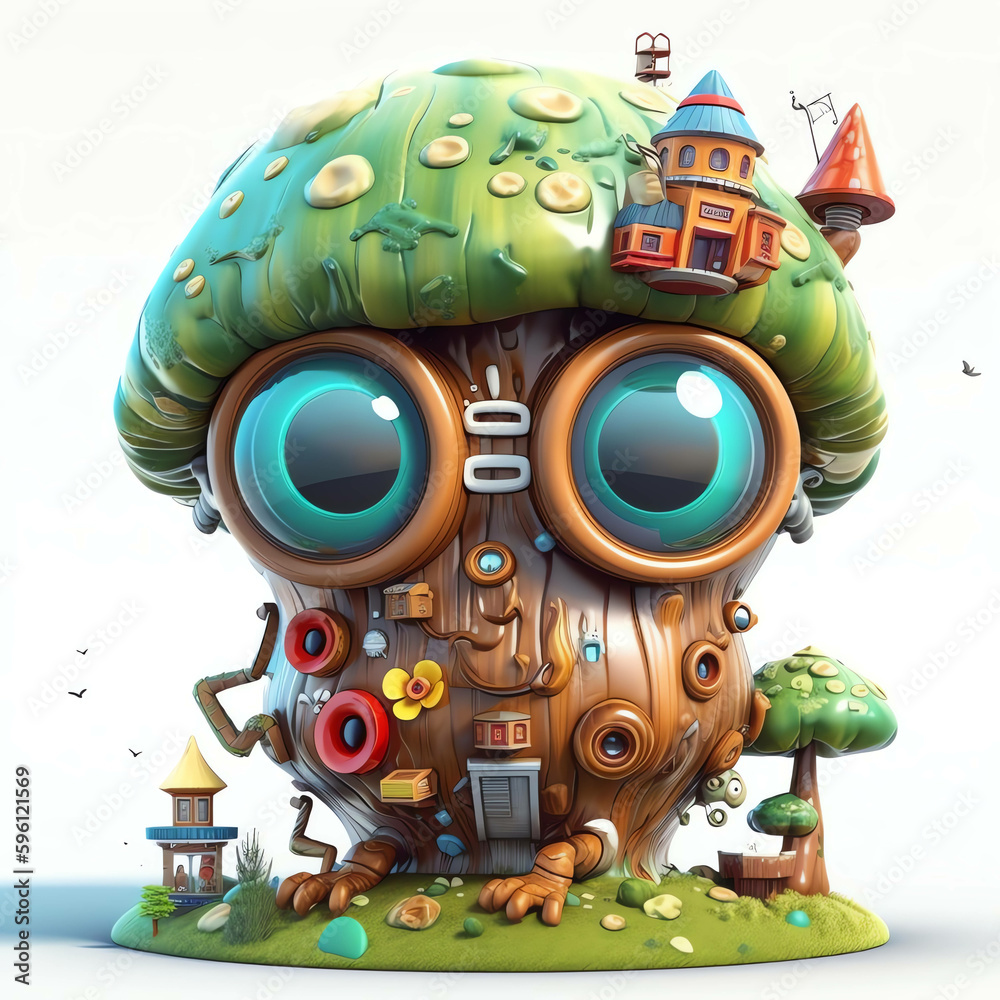 Mystical Metropolis 3D Render Monster Mushrooms in Cyberpunk Ambiance Mystical Metropolis 3D Render Monster Mushrooms in Cyberpunk Ambiance