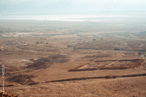 Remains of Roman Seige Encampment Below Masada, Israel