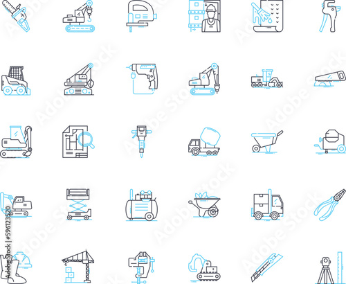 Creation linear icons set. Genesis, Beginning, Inception, Formation, Origin, Birth, Evolution line vector and concept signs. Development,Configuration,Embodiment outline illustrations