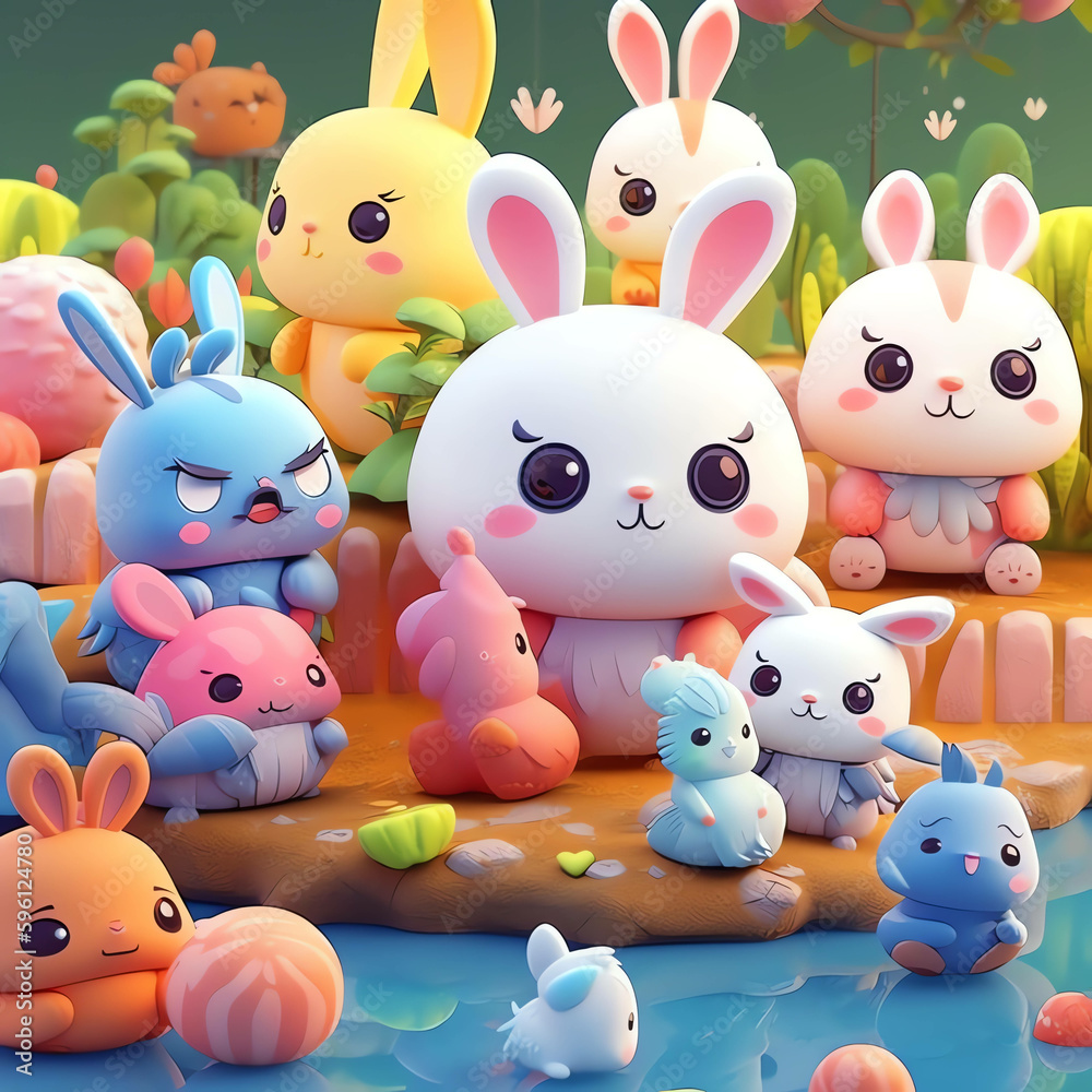 Cute fantasy cartoon with a cute style, suitable for posters and other print media Cute fantasy cartoon with a cute style, suitable for posters and other print media