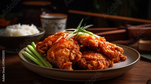 Korean Fried Chicken with Sweet and Spicy Sauce
