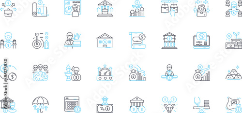 E-commerce finance linear icons set. Checkout, Conversion, Revenue, Sales, Payment, Discount, Pricing line vector and concept signs. Subscription,Credit,Refund outline illustrations