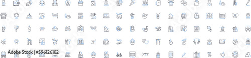 Innovative line icons collection. Disruptive, Inventive, Piering, Creative, Breakthrough, Original, Radical vector and linear illustration. Resourceful,Trailblazing,Ingenious outline signs set