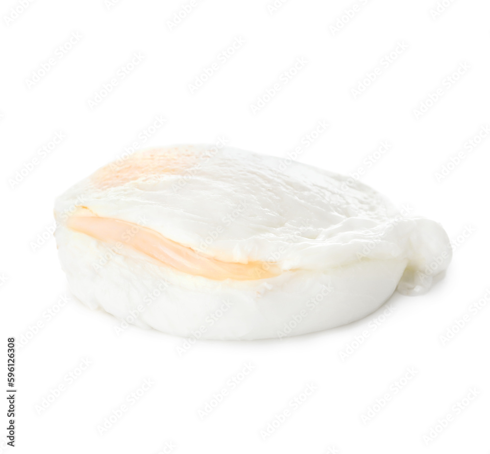 Tasty poached egg isolated on white background