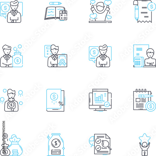 Digital marketing and advertising linear icons set. Social, SEO, Analytics, Content, PPC, Mobile, Email line vector and concept signs. Affiliate,Influencer,Display outline illustrations