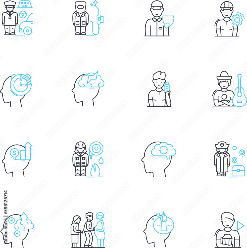 Education linear icons set. Learning, Knowledge, School, Curriculum, Teacher, Student, Classroom line vector and concept signs. University,College,Exam outline illustrations