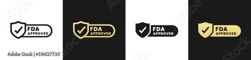 FDA Approved Label or FDA Approved Mark vector isolated in flat style. Simple FDA Approved label vector for product packaging design element. Best FDA Approved mark for packaging design element.