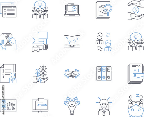 Stock proceeds line icons collection. Investments, Finance, Earnings, Dividends, Assets, Securities, Capital vector and linear illustration. Returns,Profit,Portfolio outline signs set