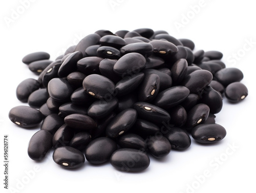 A pile of black beans with the word black on it