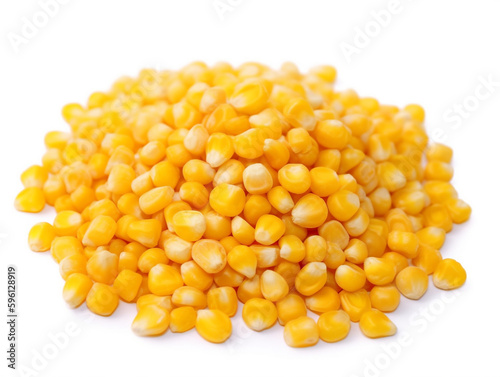 A pile of corn on a white background