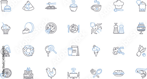 Livestock line icons collection. Cattle, Pigs, Sheep, Goats, Horses, Chickens, Turkeys vector and linear illustration. Ducks,Geese,Rabbits outline signs set