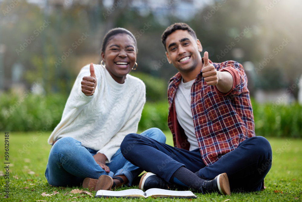 If youre looking for study motivation, weve got you covered. a young man and woman showing thumbs up on a study break at college. If youre looking for study motivation, weve got you covered. a young man and woman showing thumbs up on a study break at college.
