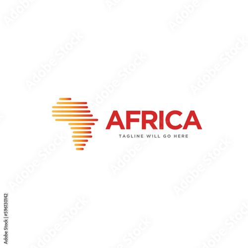 Vector Africa map digital logo design
