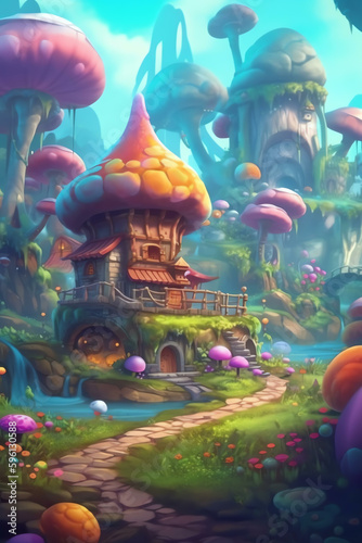 Magic Land: Enchanting Lighting and Surreal Elements in a Dreamy Fantasy - Generative AI  © arlila