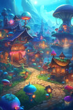 Magic Land: Enchanting Lighting and Surreal Elements in a Dreamy Fantasy - Generative AI
