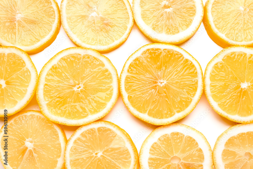 Texture of sliced lemons as background