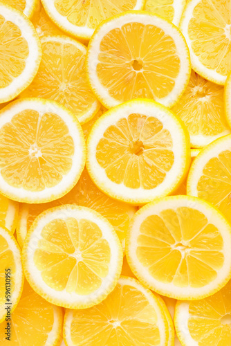 Texture of sliced lemons as background