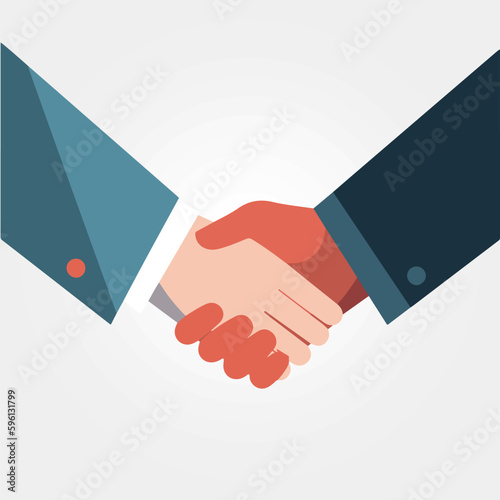 minimalistic handshake, modern vector illustration.