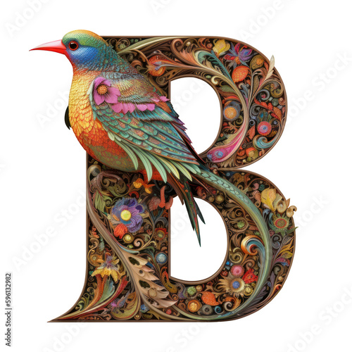 Letter B as an illuminated letter