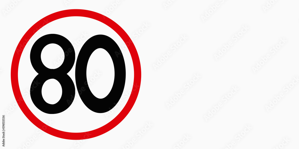 80km/h speed limit sign. traffic sign vector illustration with space to write 80km/h speed limit sign. traffic sign vector illustration with space to write