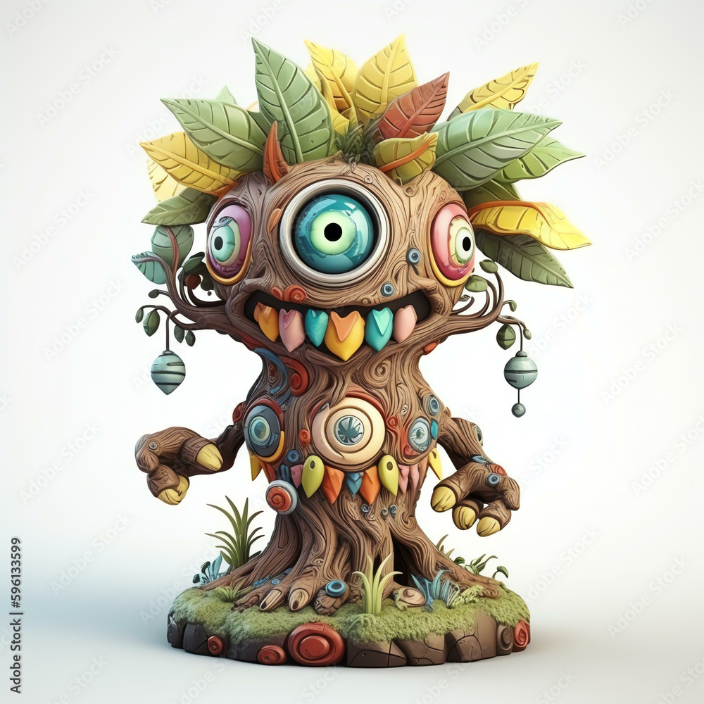Cartoon 3D Illustration of a Cartoon Monster Tree with Many Eyes Generative AI
Cartoon 3D Illustration of a Cartoon Monster Tree with Many Eyes Generative AI