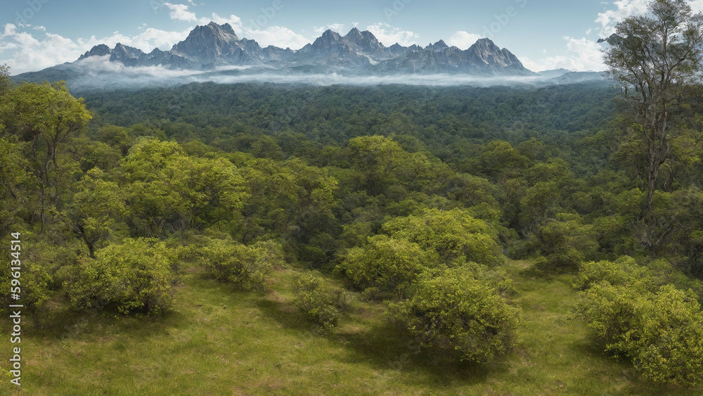 Obraz premium landscape with trees, created with ai