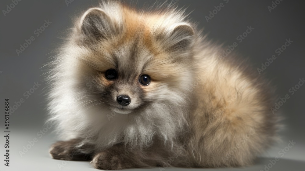 Small fluffy animal with bushy tail. AI generated