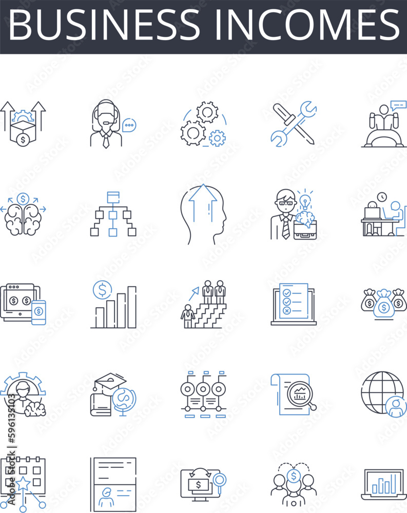 Business incomes line icons collection. Schedule, Roster, Planning, Assignments, Agenda, Shifts, Workforce vector and linear illustration. Staffing,Organization,Coordination outline signs set