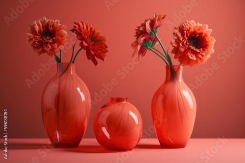 Flowers in vase generated with Generative AI technology