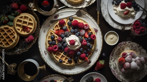 Satisfy Your Sweet Tooth: Pancakes and Waffles with Berries and Cream