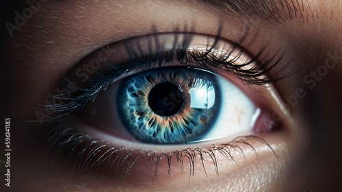 Into the Blue: A Captivating Close-Up of Beautiful Blue Eyes