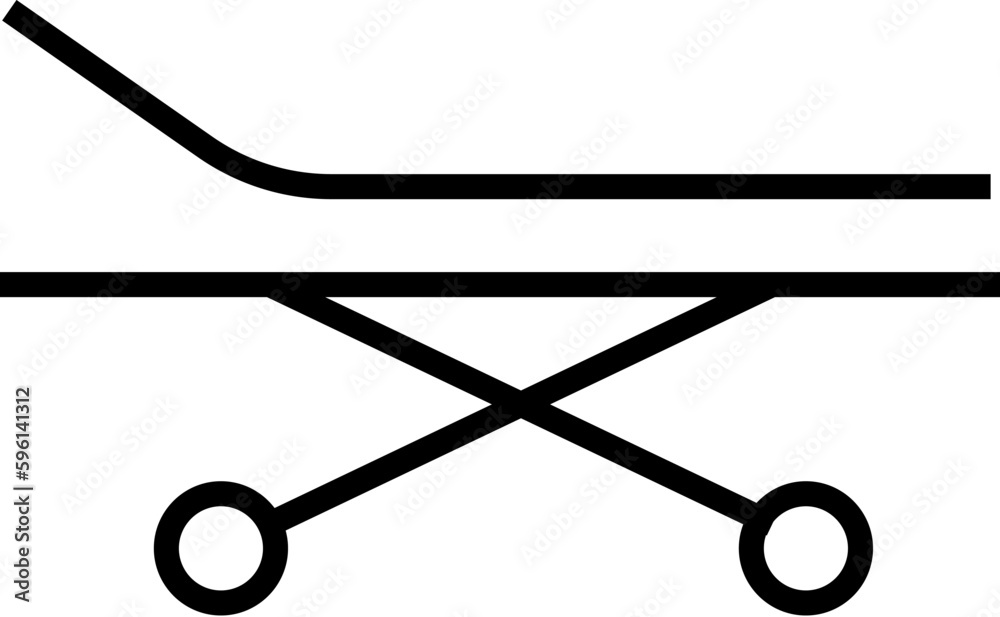 Medical Gurney Line Icon. Editable stroke. Suitable for various type of design, banners, infographics, stores, shops, web sites