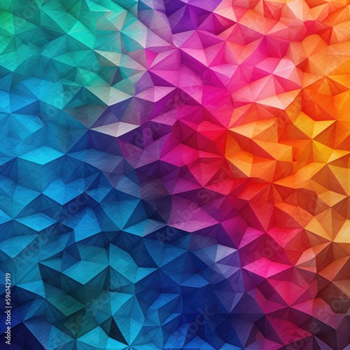 Wallpaper Mural Abstract triangle volumetric wall art square photo, manufacture palette background, bright color generative ai illustration Torontodigital.ca