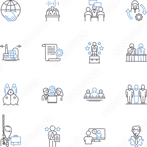 Electoral process line icons collection. Polling, Ballots, Voting, Campaigning, Candidates, Electiering, Primaries vector and linear illustration. Caucuses,Electoral,Democracy outline signs set