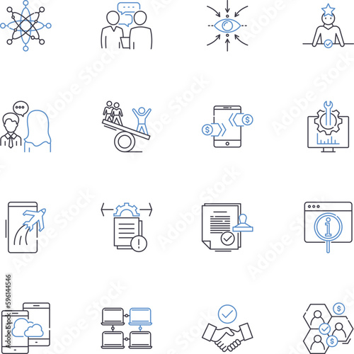 Character building line icons collection. Integrity, Empathy, Perseverance, Courage, Hsty, Responsibility, Dedication vector and linear illustration. Humility,Compassion,Resilience outline signs set