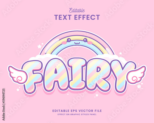 decorative fairy editable text effect vector design