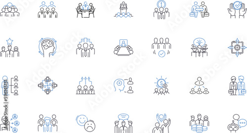 Decision-making line icons collection. Analysis, Evaluation, Choice, Judgment, Conclusion, Selection, Determination vector and linear illustration. Resolution,Preference,Verdict outline signs set