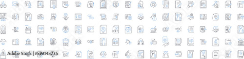 Training center line icons collection. Mentorship, Education, Development, Classes, Workshop, Seminar, Certification vector and linear illustration. Professionalism,Learning,Facility outline signs set