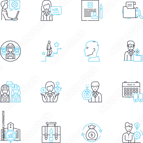 Technical expertise linear icons set. Programming, Nerking, Debugging, Automation, Cybersecurity, Cloud, Algorithms line vector and concept signs. Artificial Intelligence,Blockchain,Big data outline