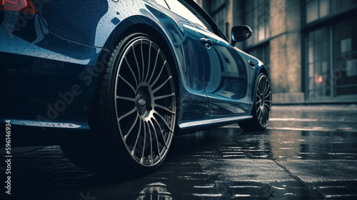 Stylish and Modern: Blue Luxury Car photo